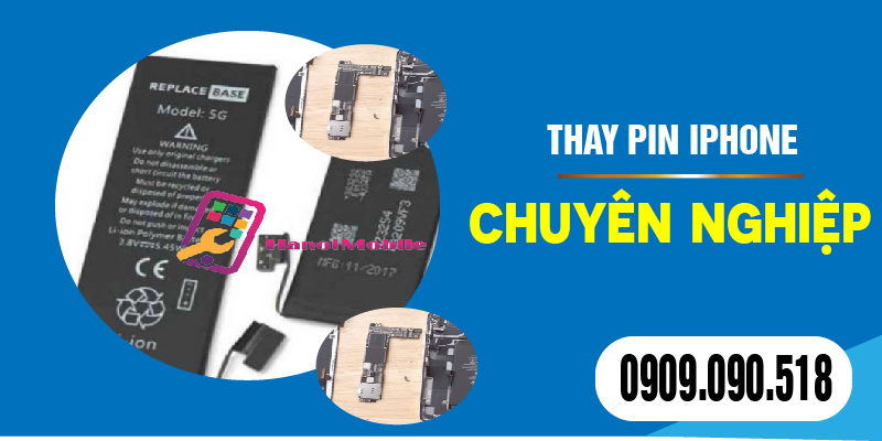 Hình 1: Thay Pin iphone chuyên nghiệp tại HanoiMobile